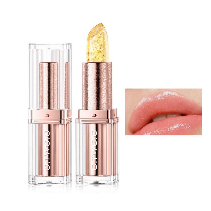 O.TWO.O 3-in-1 Gold Foil Temperature-Sensitive Color-Changing Lipstick - Temperature-sensitive, lightweight, and moisturizing lip care. Contains Vitamin E and macadamia oil for a long-lasting, non-sticky, glossy finish.